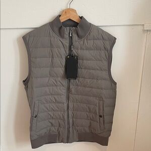 Massimo Dutti Men's Gray Quilted Vest